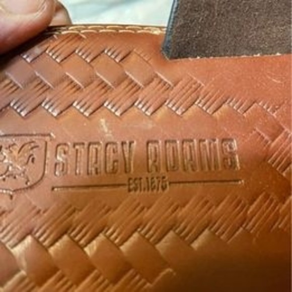 New Men’s Stacey Adams Leather Sandals in brown cognac size 9 medium main image 9